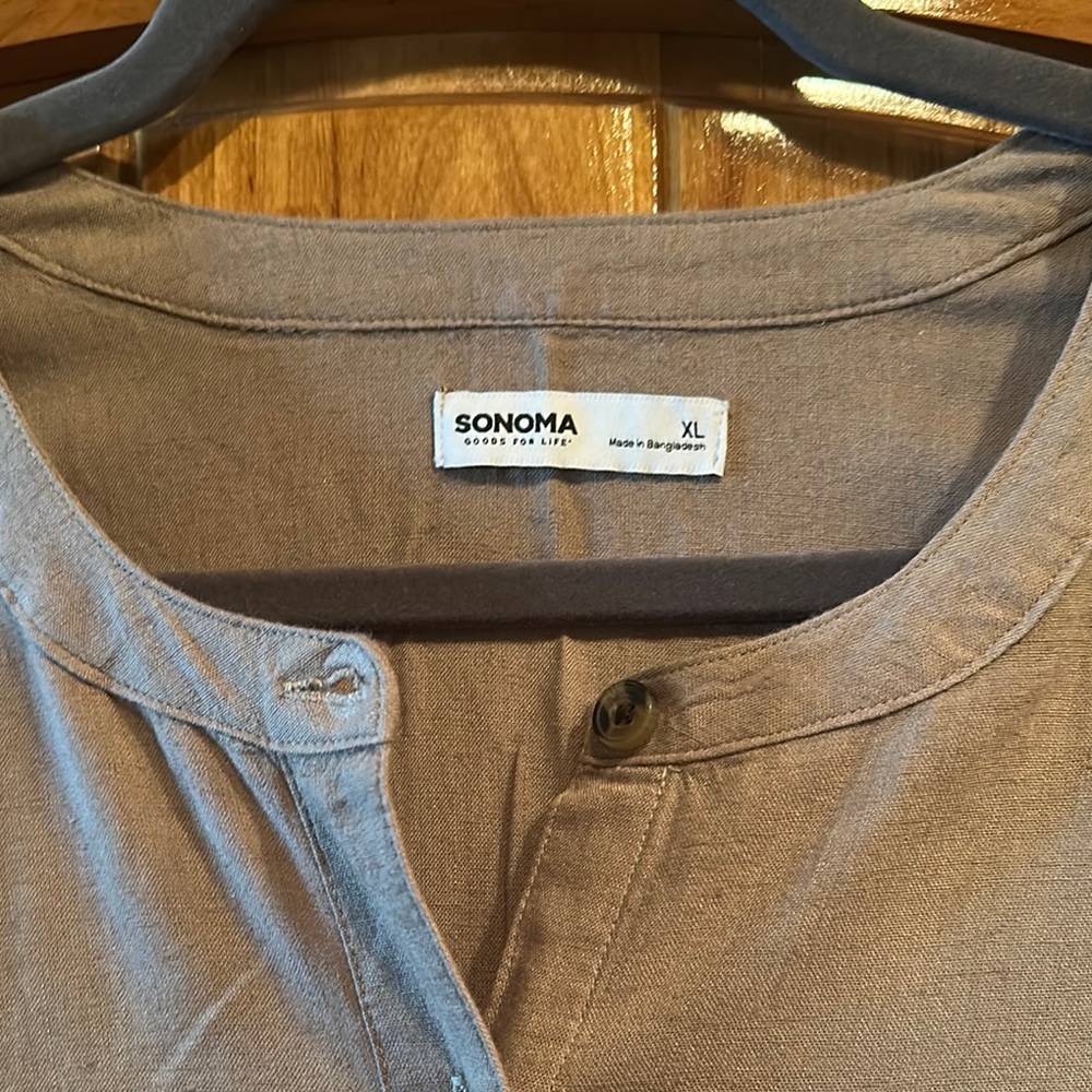 Sonoma Tan Buttoned Tie Front Mini Dress - Picture 5 of 7